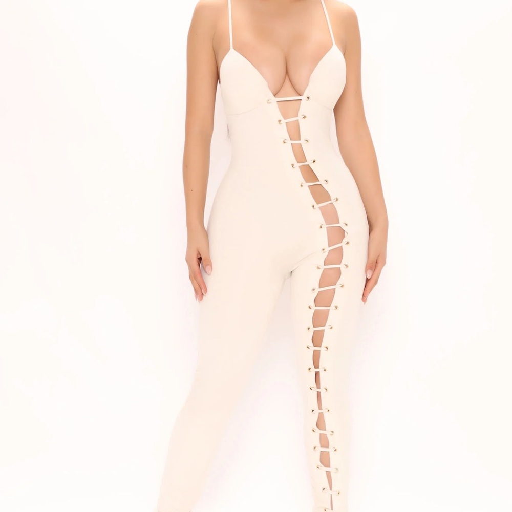 Fashion Nova “Locked and Laced up Juimpsuit” size S